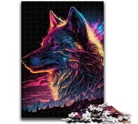 Rompecabezas de 1000 Piezas para Adolescentes, Regalos, Synthwave Wolf, Ayuda al Cerebro a ejercitar, Juguetes adictivos para Cultivar la Paciencia, una Obra de Arte de 50x75cm