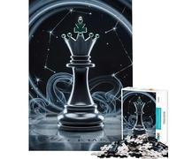 Rompecabezas de 1000 piezas para adolescentes Reina de ajedrez con constelaciones y humo Juego educativo Juguete de desafío para niños Regalo ideal para cumpleaños Decoración de pared (tamaño 38x26cm)