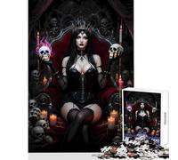 Rompecabezas de 1000 piezas para adolescentes: Reina Oscura con Calaveras Reina del Inframundo Juguete Educativo Grandes Regalos y Juguetes Juego de Rompecabezas Entrena tu Cerebro y tus Manos 50x75cm