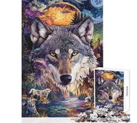 Rompecabezas de 1000 Piezas para Adolescentes Reino del Lobo Místico Rompecabezas para Adultos Juegos Divertidos y desafiantes Ayuda a ejercitar el Cerebro (Tamaño 50x75cm)