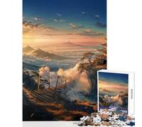 Rompecabezas de 1000 Piezas para Adolescentes Reino sobre Las Nubes Decoración del hogar Juguetes Regalos Ideas Juegos de relajación Lista de Deseos con Papá Noel Tamaño 38x52cm