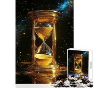 Rompecabezas de 1000 Piezas para Adolescentes Reloj de Arena Dorado en el Espacio decoración del hogar Juguetes Regalos de Amigo Secreto Juego Educativo Ayuda a ejercitar el Cerebro tamaño 50x75cm