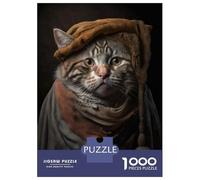 Rompecabezas De 1000 Piezas para Adolescentes Rembrandt Cat Rompecabezas para Adultos Juguete Decoración De Pared Decoración De Pared Juego Desafiante Regalos 38x26cm/1000pcs