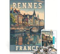 Rompecabezas de 1000 Piezas para Adolescentes, Rennes, Francia, Juguete Educativo, decoración para el hogar, con póster y Hoja de Preguntas a Juego 50x75cm