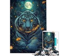 Rompecabezas de 1000 Piezas para Adolescentes Resplandor del Tigre a la Luz de la Luna - Rompecabezas DIY para Adolescentes Juguetes para Pasar el Tiempo en casa Durante Las Vacaciones interacción