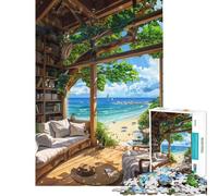 Rompecabezas de 1000 Piezas para Adolescentes Retiro en una Villa Junto al mar Rompecabezas para Adultos Juego práctico desafío difícil de completar (Tamaño 38x52cm)