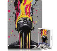 Rompecabezas de 1000 Piezas para Adolescentes, Retrato Abstracto con Pintura, Rompecabezas para Juegos Familiares, Juguete Decorativo, decoración de Pared, tamaño 38x52cm