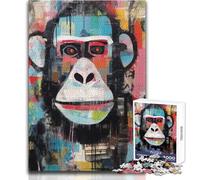 Rompecabezas de 1000 Piezas para Adolescentes, Retrato Abstracto de Gorila, Juego Educativo, Regalos para Mujeres, Regalos de Amigo Secreto, tamaño 38x26cm