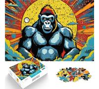 Rompecabezas de 1000 Piezas para Adolescentes Retrato Abstracto de Gorila Juguetes de Juego desafiantes Gran Regalo para Juegos 38x26cm