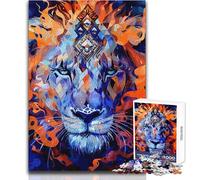 Rompecabezas de 1000 Piezas para Adolescentes, Retrato Abstracto de león con Corona geométrica, Juego Educativo, Regalos para Mujeres, Regalos de Amigo Secreto, tamaño 50x75cm