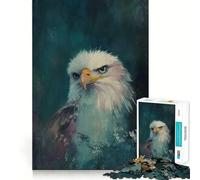 Rompecabezas de 1000 Piezas para Adolescentes Retrato de águila Calva,articulaciones Suaves,diversión para Entrenar la Mente,Juego Casual,decoración navideña (38x52cm)