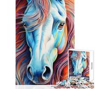 Rompecabezas de 1000 Piezas para Adolescentes Retrato de Caballo en Primer Plano decoración del hogar Juguetes Regalos y Juegos imposibles difícil y desafiante (tamaño 38x26cm)