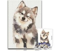 Rompecabezas de 1000 Piezas para Adolescentes, Retrato de Cachorro guiñando un Ojo en Acuarela, Juguetes, Juegos educativos, desafío difícil, Regalo para cumpleaños, tamaño 38x52cm