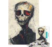 Rompecabezas de 1000 Piezas para Adolescentes Retrato de Calavera Arte Rompecabezas para Adolescentes Juguete decoración de Pared Carrera de Velocidad Manual Ayuda a ejercitar el Cerebro (50x75cm)