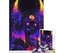 Rompecabezas de 1000 Piezas para Adolescentes Retrato de Chica Demonio ciberpunk Juguete para decoración de Pared Regalos de Amigo Secreto Juegos educativos Que ayudan a ejercitar el Cerebro 38x52cm