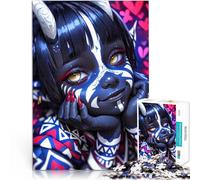 Rompecabezas de 1000 Piezas para Adolescentes Retrato de Chica Demonio Difícil y desafío Actividades Divertidas en casa, Regalos de cumpleaños, Regalos de Viaje, 75x50cm