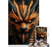 Rompecabezas de 1000 Piezas para Adolescentes Retrato de dragón Dorado Juguetes antiestrés japoneses Regalos de Amigo Secreto Juego de ingenio desafiante para completar tamaño 50x75cm
