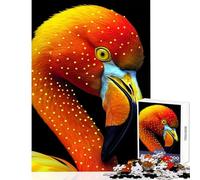 Rompecabezas de 1000 Piezas para Adolescentes Retrato de Flamenco en Primer Plano Juguete Educativo Gran Regalo y Juego de ingenio Entrena tu Cerebro y Tus Manos tamaño 38x52cm