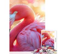 Rompecabezas de 1000 Piezas para Adolescentes Retrato de Flamenco Rosa con Fondo Bokeh Rompecabezas de 1000 Piezas Juegos relajantes Regalos para Mujeres y Hombres Corte de precisión (50x75cm)