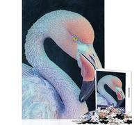 Rompecabezas de 1000 Piezas para Adolescentes Retrato de Flamenco Rosa Juego de ingenio para Mejorar la Memoria Juguetes Decorativos para el hogar Regalos para Reducir el estrés (38x52cm)