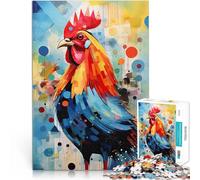Rompecabezas de 1000 Piezas para Adolescentes Retrato de Gallo Juguetes para aliviar el estrés Juguetes de decoración del hogar 75x50cm