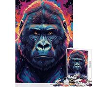 Rompecabezas de 1000 Piezas para Adolescentes Retrato de Gorila Colorido V decoración del hogar Juguetes Regalo de cumpleaños Juego de ingenio Lista de Deseos con Papá Noel tamaño 38x52cm