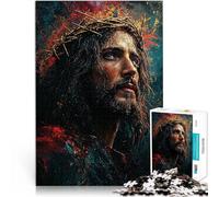 Rompecabezas de 1000 Piezas para Adolescentes Retrato de Jesucristo Juguetes de Juego Cada Pieza es única: un desafiante y Divertido Juego Familiar 75x50cm