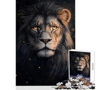 Rompecabezas de 1000 Piezas para Adolescentes Retrato de león con Luces Brillantes Juguetes de Bricolaje Grandes Regalos y Juguetes Juego Educativo interacción Entre Padres e Hijos tamaño 38x52cm