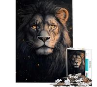 Rompecabezas de 1000 Piezas para Adolescentes Retrato de león con Luces Brillantes Un Reto para completar Decoración Juegos relajantes para Mayores de 14 años (38x26cm)