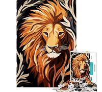 Rompecabezas de 1000 Piezas para Adolescentes Retrato de león difícil y desafiante Que Requiere análisis y lógica Juego práctico para Mayores de 14 años (38x52cm)