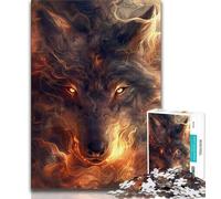 Rompecabezas de 1000 Piezas para Adolescentes, Retrato de Lobo de fantasía, Ayuda a ejercitar el Cerebro, Juguetes adictivos para Cultivar la Paciencia, decoración (75x50cm)
