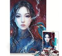 Rompecabezas de 1000 Piezas para Adolescentes Retrato de martín Pescador de fantasía, Juguetes para armar, desafiante de completar, Regalo de cumpleaños, Regalos de Viaje 38x26cm