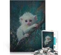 Rompecabezas de 1000 Piezas para Adolescentes Retrato de Mono Blanco Juego desafiante Actividades Divertidas en casa, Regalos de cumpleaños, Regalos de Viaje, 38x26cm