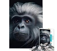 Rompecabezas de 1000 Piezas para Adolescentes Retrato de Mono Rompecabezas Oscuros para Adultos Juego Familiar para Mejorar la Memoria Actividades Divertidas en casa (tamaño 50x75cm)