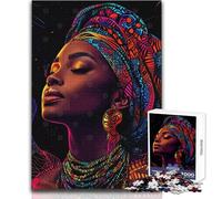 Rompecabezas de 1000 Piezas para Adolescentes, Retrato de Mujer Africana, Juego Educativo, Regalos para Mujeres, Regalo de Amigo Secreto, tamaño 50x75cm