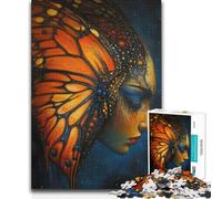 Rompecabezas de 1000 Piezas para Adolescentes, Retrato de Mujer Mariposa, Juegos Familiares, decoración del hogar, Regalos de Amigo Secreto (50x75cm)