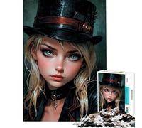 Rompecabezas de 1000 Piezas para Adolescentes Retrato de Mujer Steampunk Diversión en casa Juegos de ensamblaje y relajación para Mayores de 14 años 50x75cm