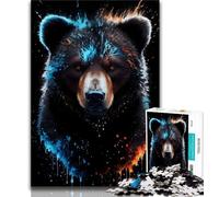 Rompecabezas de 1000 Piezas para Adolescentes, Retrato de Oso Negro Ideal para Jugar en Familia (tamaño 75x50cm)