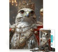 Rompecabezas de 1000 Piezas para Adolescentes Retrato de pájaro halcón Rey,articulaciones Suaves,diversión cognitiva,Juego Casual,Tiempo Libre,Regalo Festivo (38x26cm)