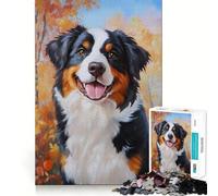 Rompecabezas de 1000 Piezas para Adolescentes Retrato de Perro otoñal - Arte de Bordes precisos,Juguete de Entrenamiento Cerebral,Juego para Pasar un rato Agradable,decoración navideña (50x75cm)