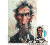 Rompecabezas de 1000 Piezas para Adolescentes Retrato de un gruñón, decoración de Pared, Ideal para Pasar el Tiempo en casa Durante Las Vacaciones, para Fortalecer el Amor Entre Parejas 38x26cm