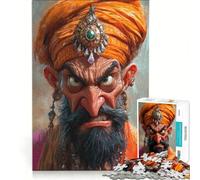 Rompecabezas de 1000 Piezas para Adolescentes: Retrato de un Hombre Indio Enojado Juegos Familiares Un Reto para completar Regalos para Amigos y Familiares 38x52cm