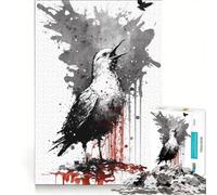Rompecabezas de 1000 Piezas para Adolescentes: Retrato de una Gaviota con Tinta Ideal para Relajarse con un Nivel de dificultad Que supone un Reto Perfecto como Regalo de cumpleaños o para Cualquier