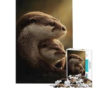 Rompecabezas de 1000 Piezas para Adolescentes Retrato de una Nutria Madre y su cría Un Reto para completar Juegos educativos y relajantes para Mayores de 14 años (50x75cm)