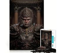 Rompecabezas de 1000 Piezas para Adolescentes Retrato de Wukong de Black Myth,articulación Suave,Divertido Juego Mental,Regalo,Juego Relajante,Arte navideño para el Ocio 38x26cm