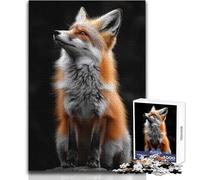 Rompecabezas de 1000 Piezas para Adolescentes, Retrato de Zorro Mirando hacia Arriba, Ideal para un pasatiempo Tranquilo en Interiores, Juguete de Corte de precisión Superior, tamaño 50x75cm