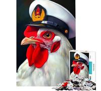 Rompecabezas de 1000 Piezas para Adolescentes Retrato del Capitán Pollo Juego práctico Juguetes adictivos para Cultivar la Paciencia Regalos artísticos Aprendizaje Educativo tamaño 38x26cm