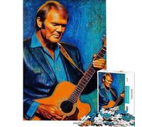Rompecabezas de 1000 Piezas para Adolescentes Retrato del Guitarrista Glen Campbell Actividades Divertidas para Hacer en casa Juegos educativos y entretenidos Aptos para Mayores de 14 años (38x52cm)