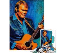 Rompecabezas de 1000 Piezas para Adolescentes Retrato del Guitarrista Glen Campbell Diversión en casa Mejora la Memoria Juegos Familiares Apto para Mayores de 14 años (50x75cm)