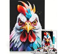 Rompecabezas de 1000 Piezas para Adolescentes: Retrato dinámico de Pollo, Juegos educativos, decoración de Pared, para Fortalecer el Amor Entre Parejas 50x75cm